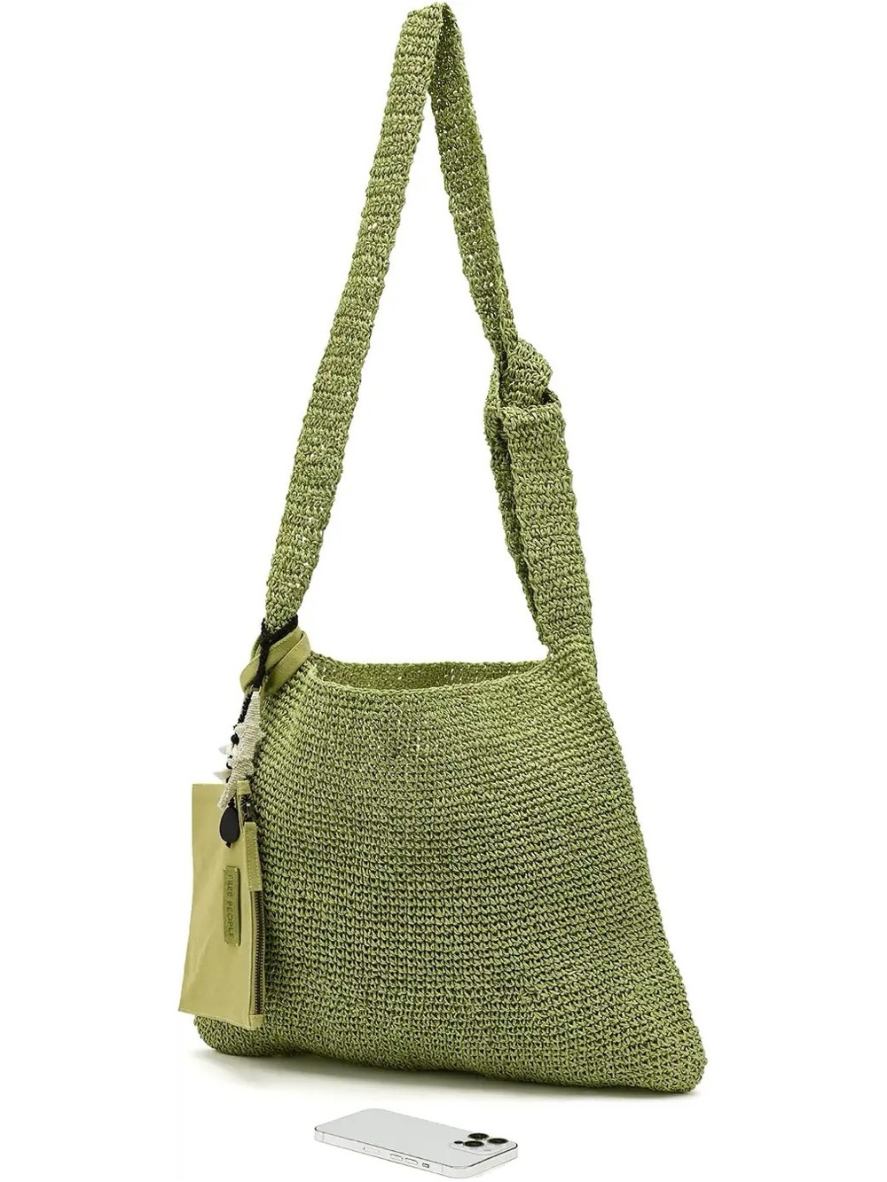 Free People Olive Green Woven Shoulder Bag